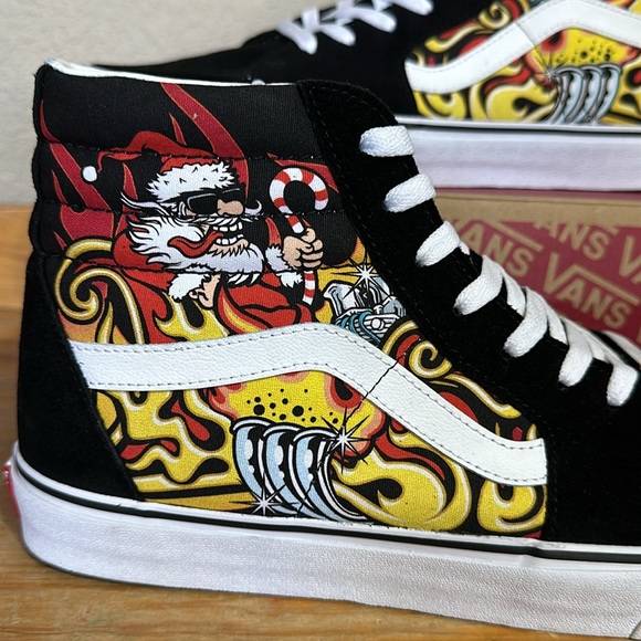 Vans Sk8 Hi Santa Flame Black men’s size 12 - Picture 3 of 8